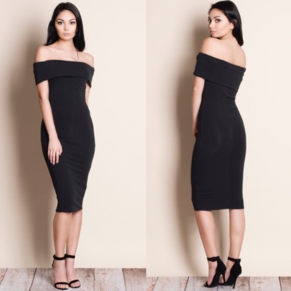 Black Off Shoulder Sleeveless Dress BB212